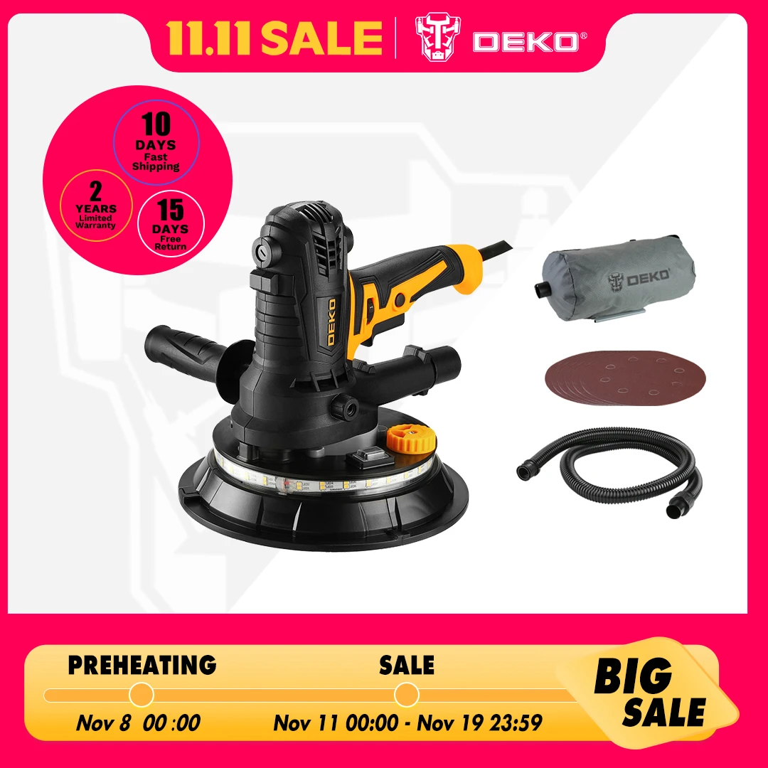 

DEKO DKWP180CDLD/DKWP180CD 900W Drywall Sander Grinding Portable Polishing Machine