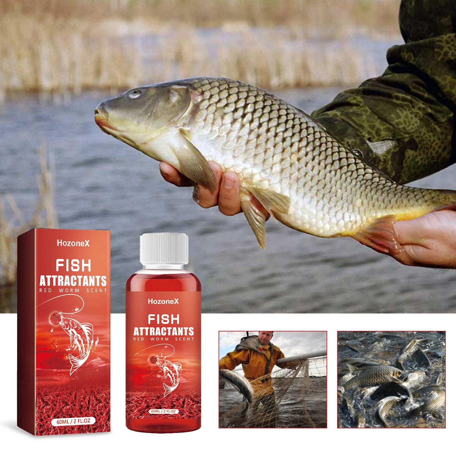 

60ml Fish Bait Concentrated Fishing Comprehensive Bait Fast Nesting Red Worm Liquid Concentrated Fishy Bait Fishing Supplies