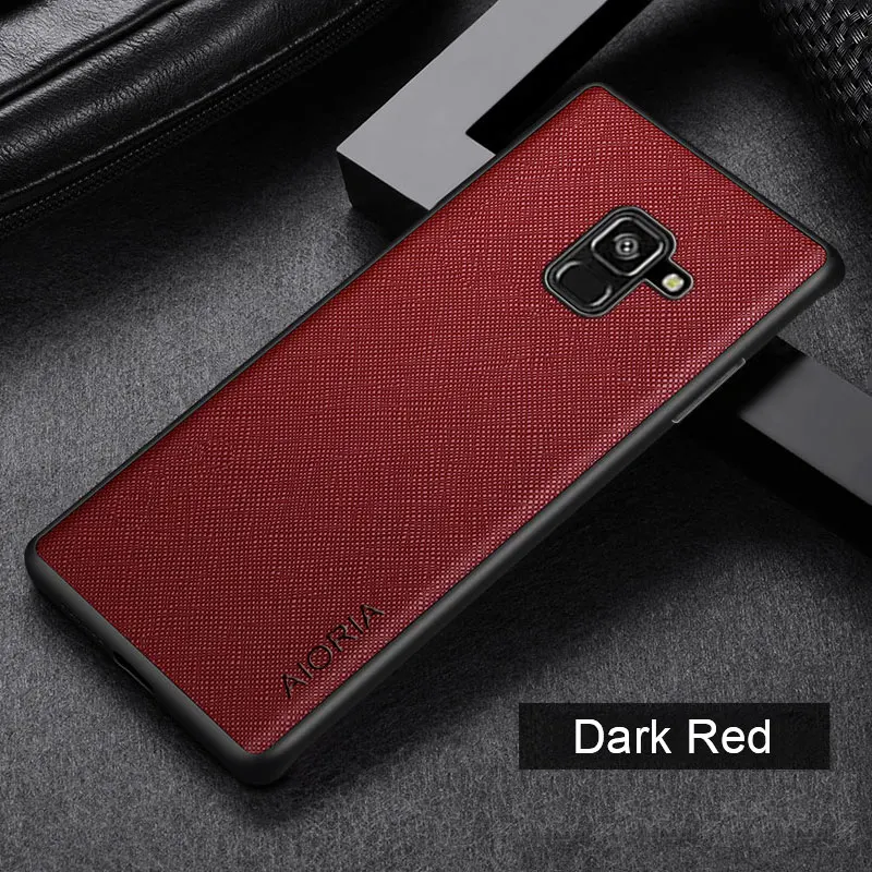 Case for Samsung Galaxy A8 Plus 2018 A730 A5 2017 A520 Cross pattern Leather cover Luxury coque for Samsung Galaxy A8 2018 case view 2
