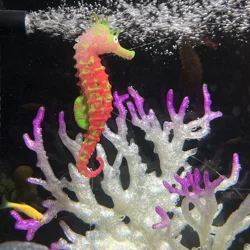 Glow-In-The-Dark Silicone Seahorse Aquarium Decor, Lifelike Fish Tank Ornament