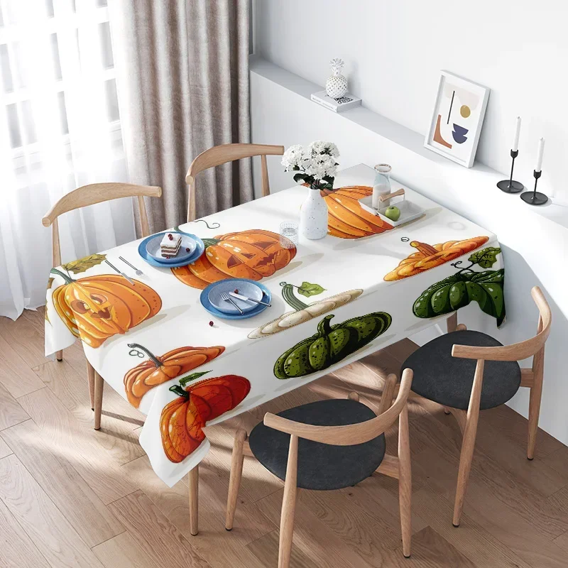 Autumn Thanksgiving Pumpkin Food Fruit Tablecloth Decorative Dining Room Home Decoration