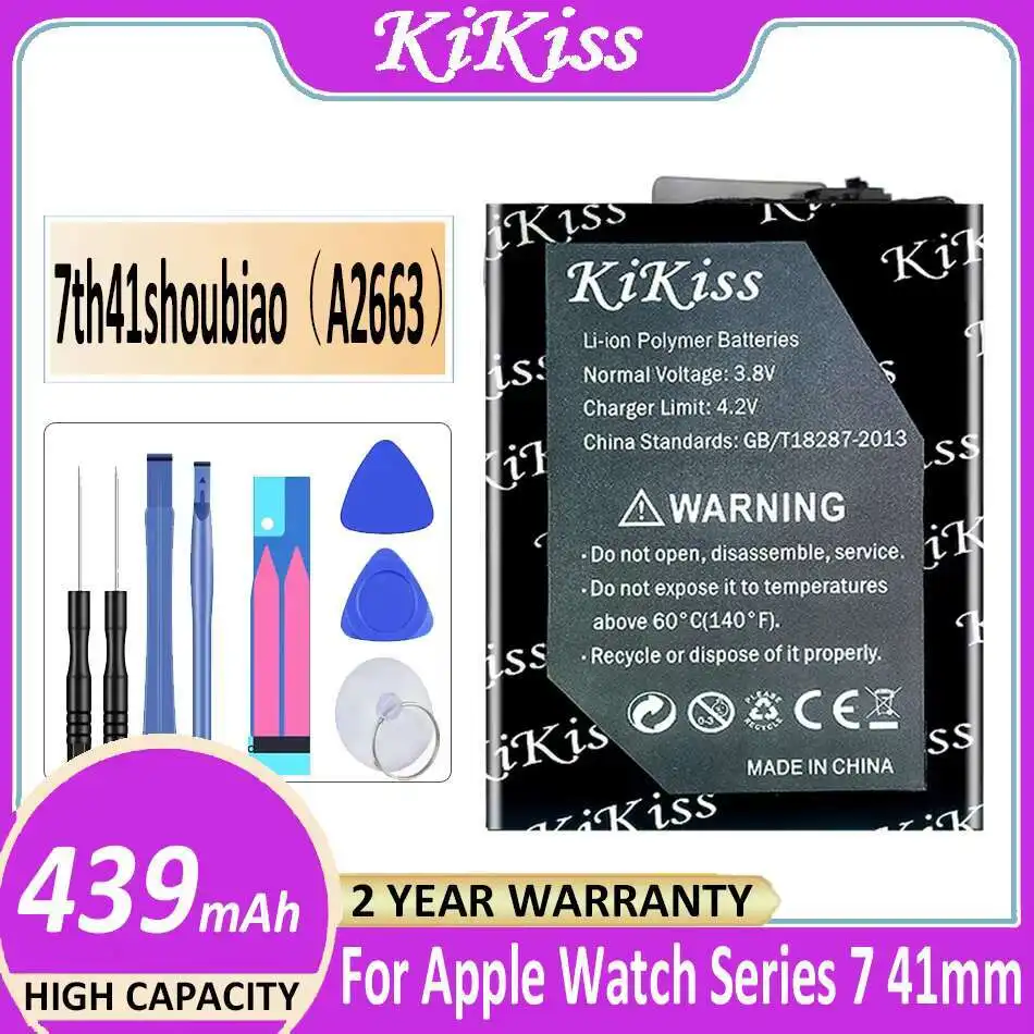 

Durable For Apple Watch Series 7 Watch S7 41mm A2663 41mm A2663 439mAh Long Lasting Watch Battery
