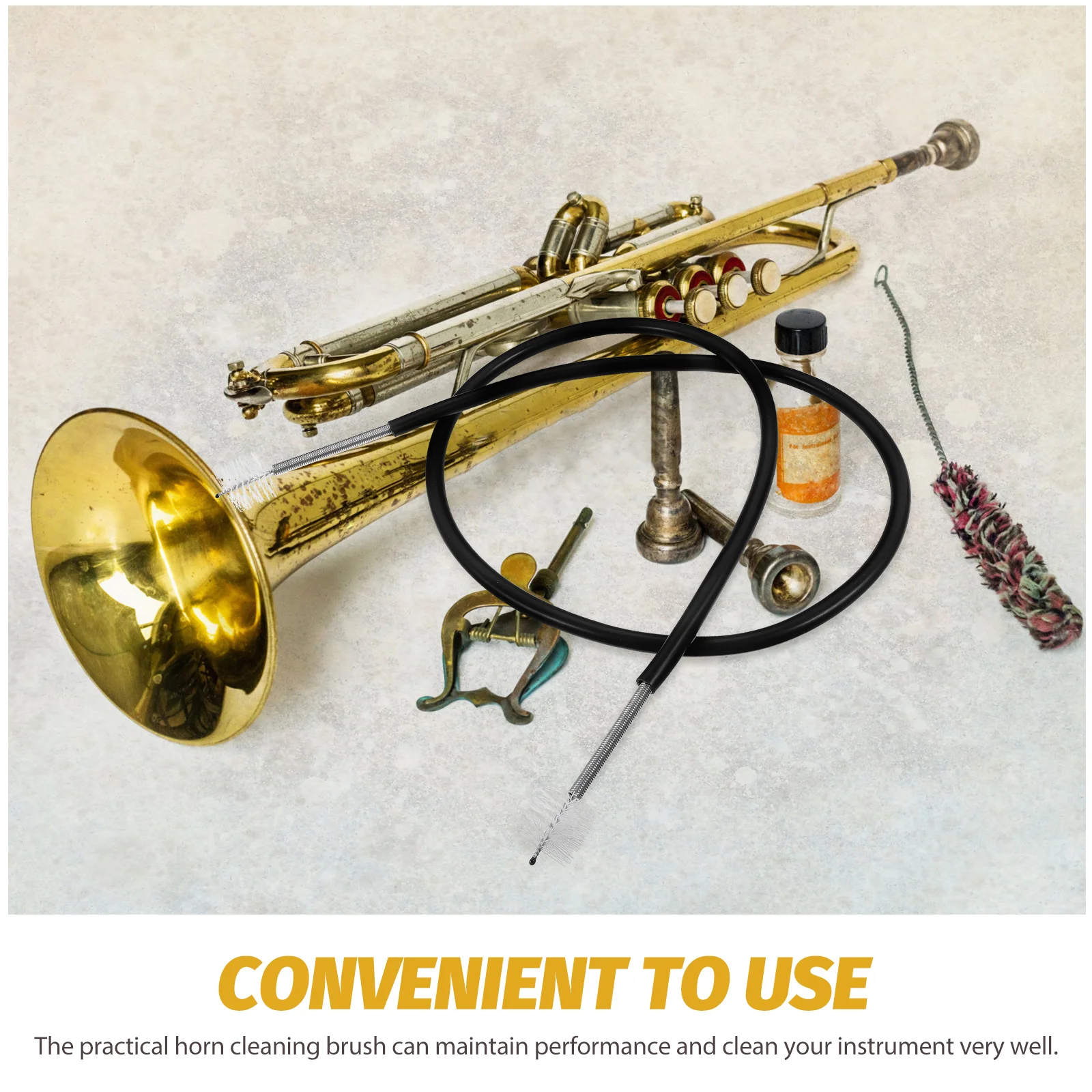 

Reusable Horn Brush For Trumpet Trombone Wind Instruments Maintenance Care Tool Lightweight Flexible Efficient Scratch-Free