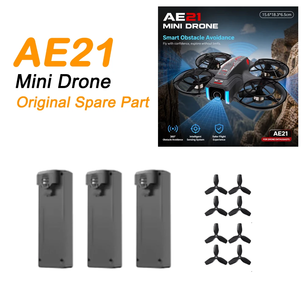 AE21 Max Drone Screen RC Quadcopter Original Spare Part AE21 Battery 3.7V 1200mAh / Propeller Blade Maple Leaf Part Accessory