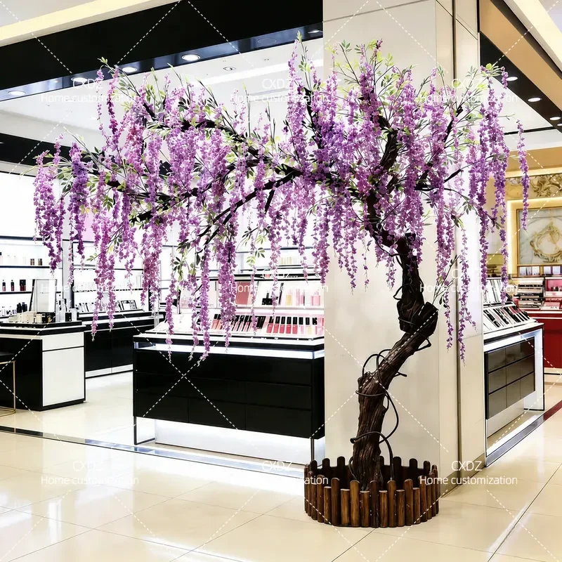 Artificial Wisteria Vine Hanging Garland Fake Flower String for Wedding Party Home Hotel Mall Window Decoration Landscaping