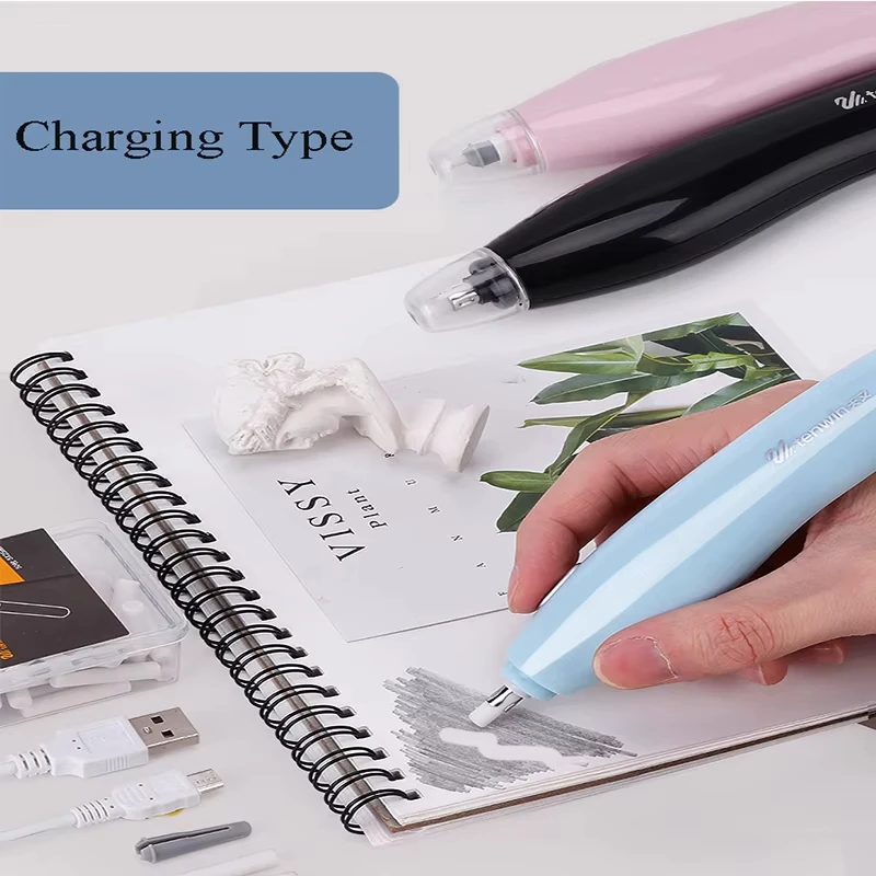 

Electric Rubber Pen Automatic Pencil Eraser with Erasers Refills USB Charged for Kids Sketch Drawing Erasing Stationery Supplies