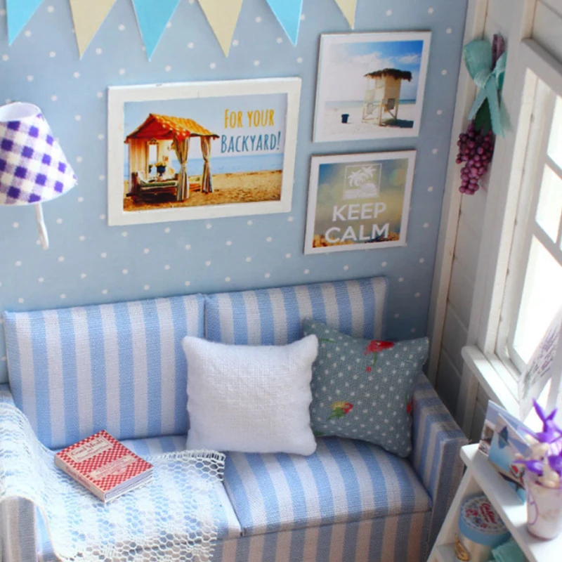 لتقوم بها بنفسك دمية مصغرة ثلاثية الأبعاد لغز مجموعة منزل صغير تجميع نموذج بناء غرفة نوم الديكور مع الأثاث أضواء LED هدية