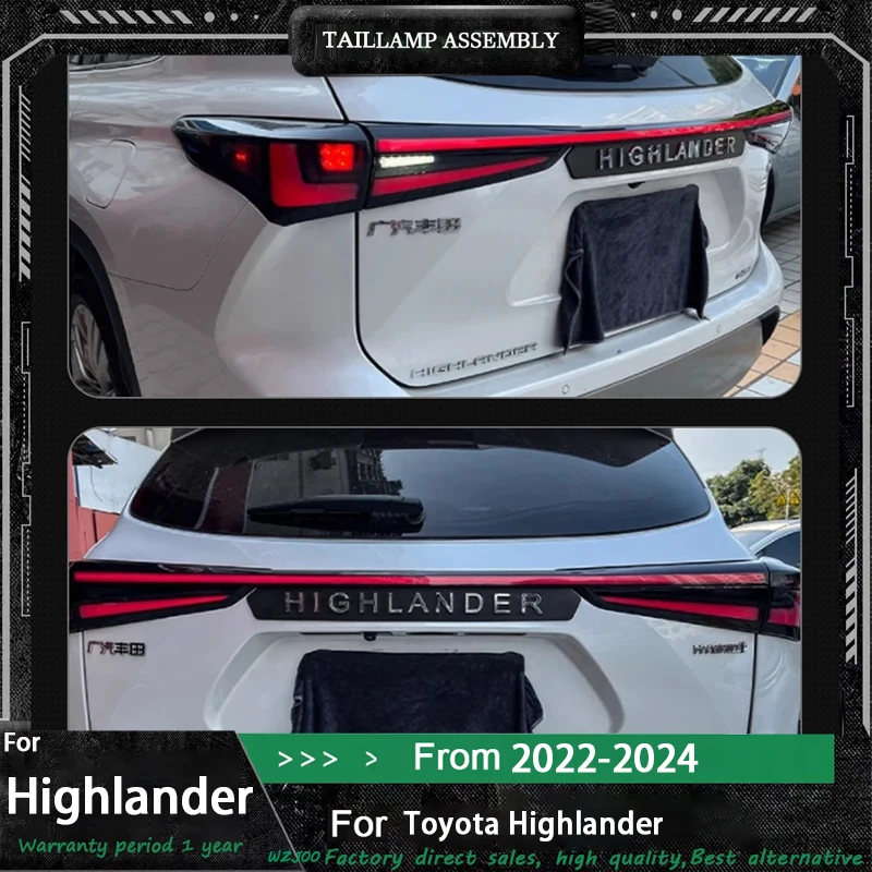 

LED Tail Lights Tailgate Light for Toyota Highlander 2020 2021 2022 2023-2024 Rear Lamps Car Headlight Accessories