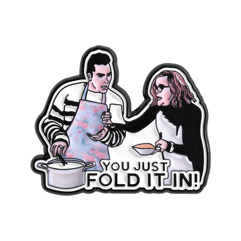 Classic Sitcom Fold In The Cheese Enamel Pins Custom YOU JUST FOLD IT IN! Brooches Clothes Lapel Badge Jewelry Gifts for Friends
