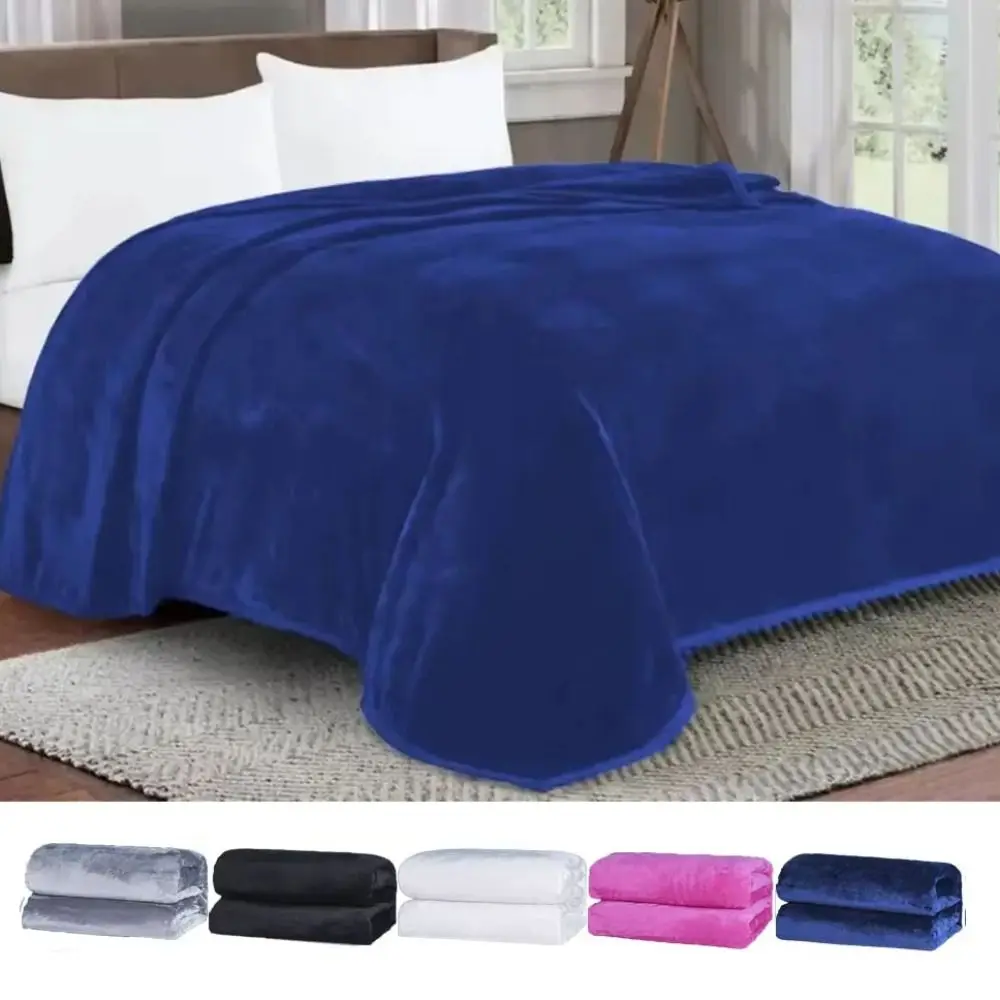 

Thicken Coral Fleece Fleece Blanket Double-Sided Fleece Super Soft Coral Fleece Blanket Microfiber Solid Color Plush Blanket