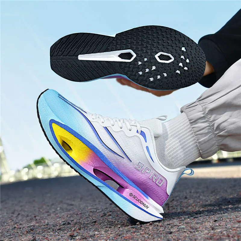 

2026 New Parent - Child Carbon Plate Running Shoes - Unisex Breathable Mesh, Lightweight Shock - Absorbing Sports Shoes