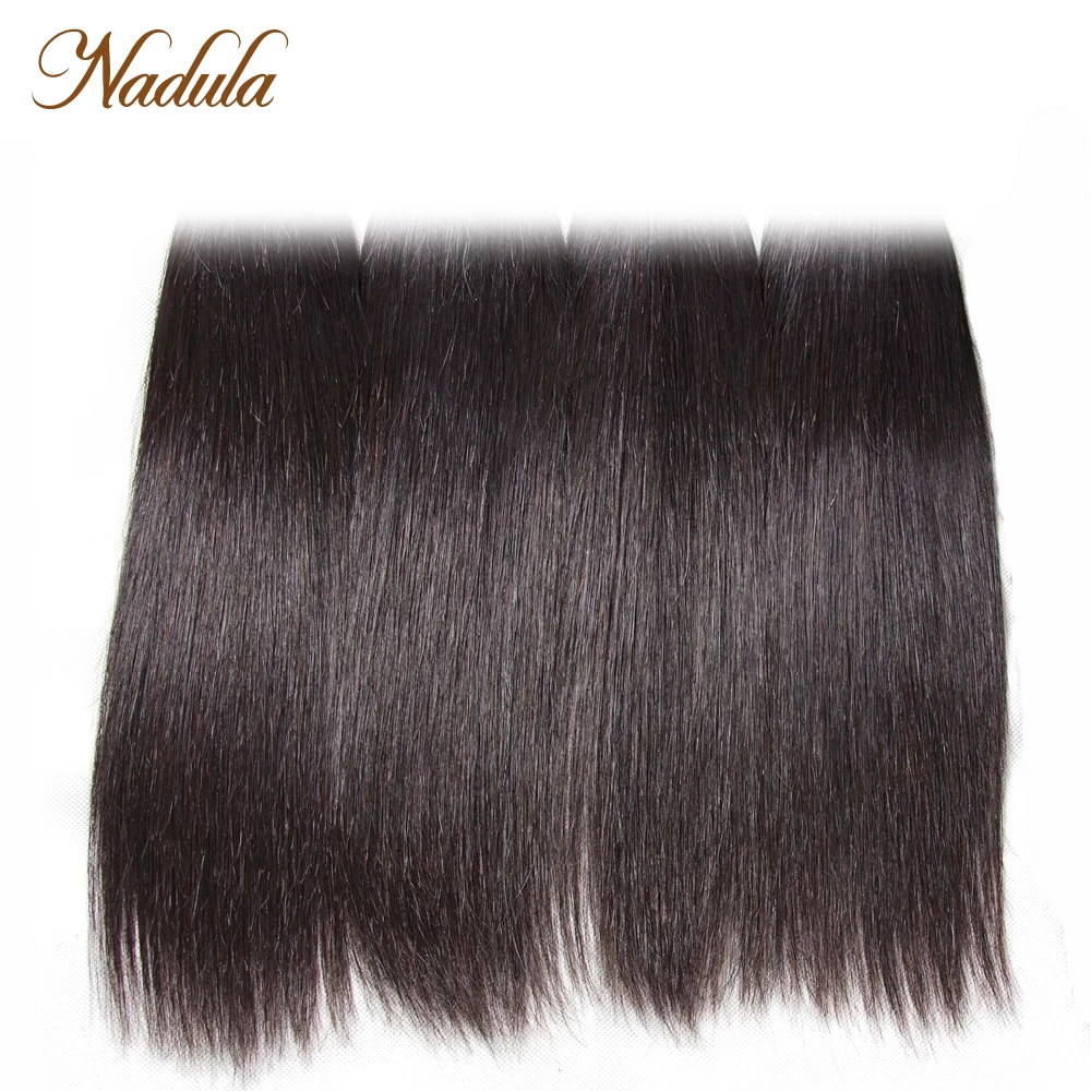 Nadula Hair 4pcs/Lot Peruvian Straight Hair Bundles 100% Human Hair Weaves Natural Color Remy Hair Extensions 8-30inch