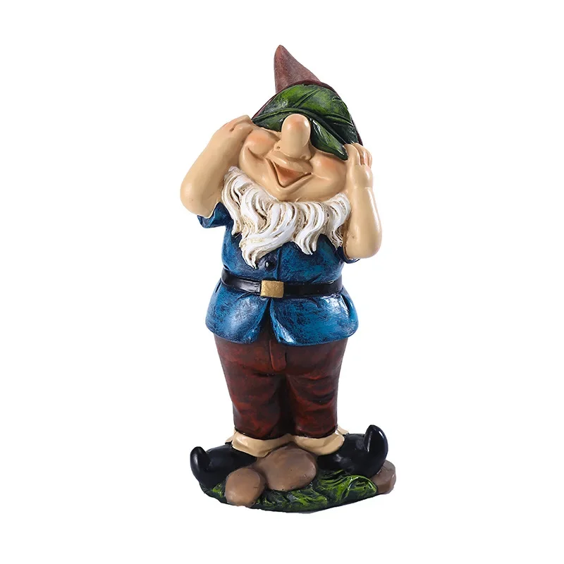 Resin dwarfs don't listen, don't talk, don't look at dwarfs ornaments garden outdoor decorations home crafts