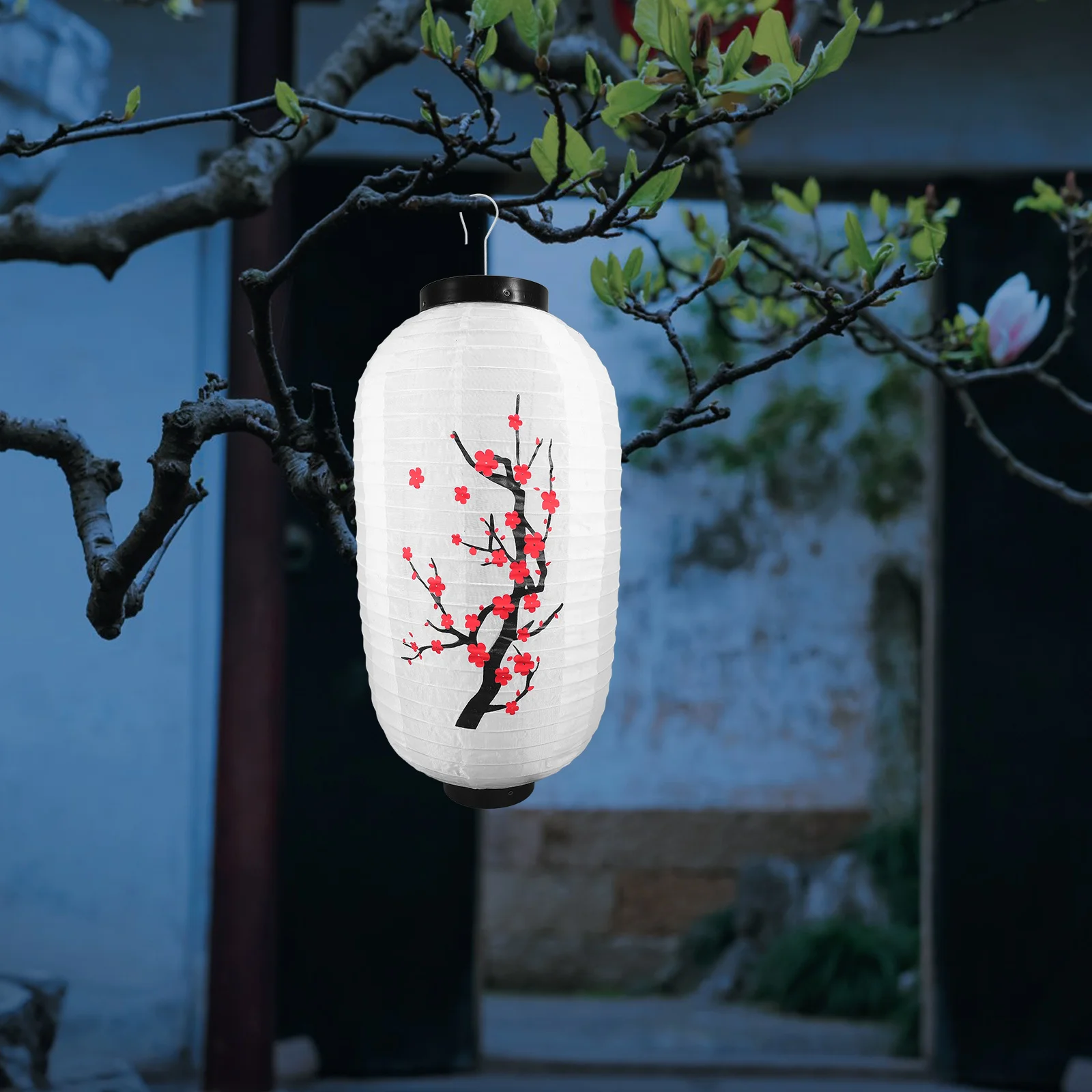 

Plum Blossom Lanterns Decorative Hanging Silk Iron Waterproof Traditional Japanese Style Restaurant Outdoor Solar Lights