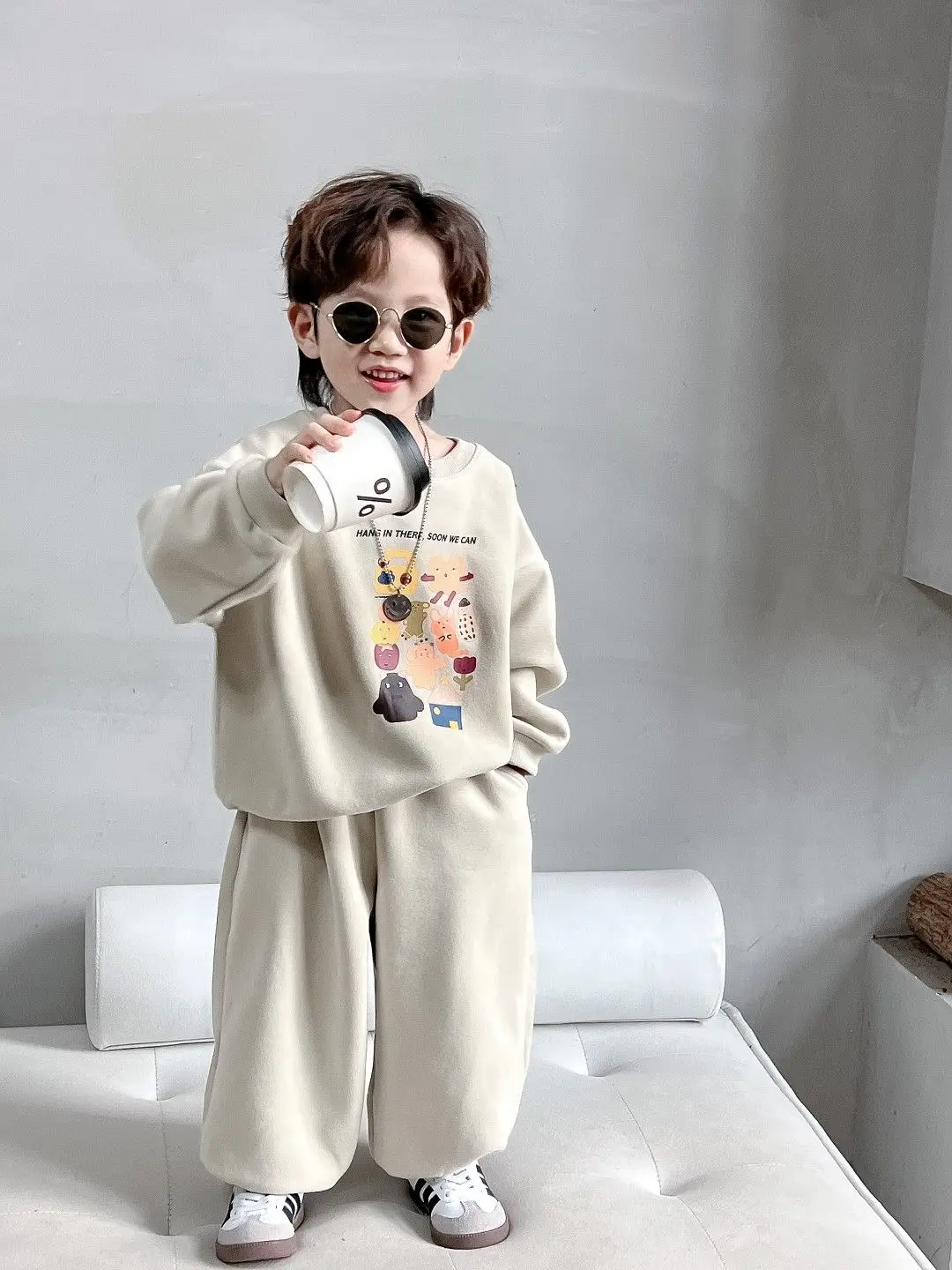 

Fashion Autumn Spring Kids Children Cute Cartoon Clothes Girls Boys Suit Tops Tshirt + Pants Sportwear 2Pcs/Set Casual Outfits
