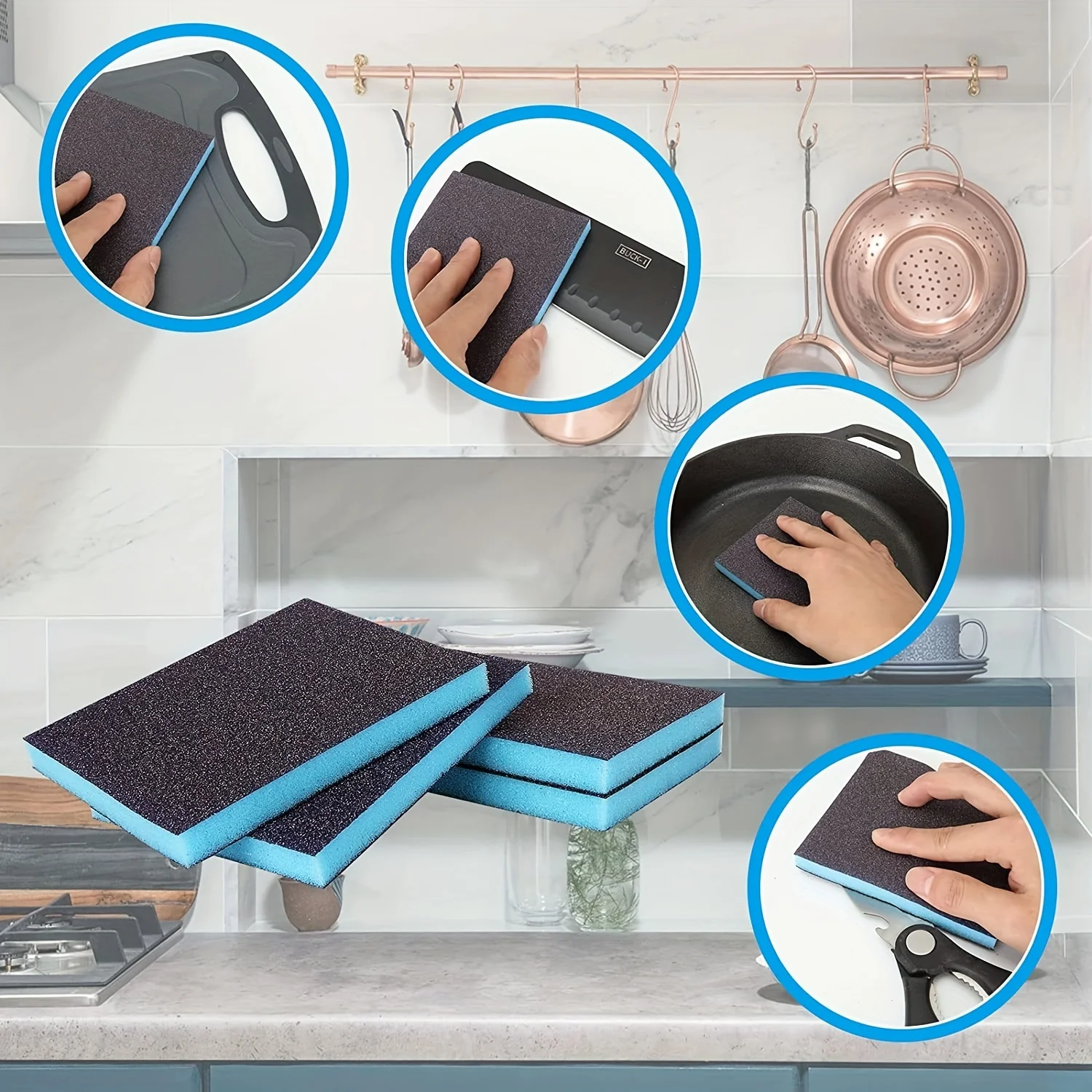 Sanding sponge wet and dry, coarse and fine sand particles 6 different specifications, can be cleaned and reused