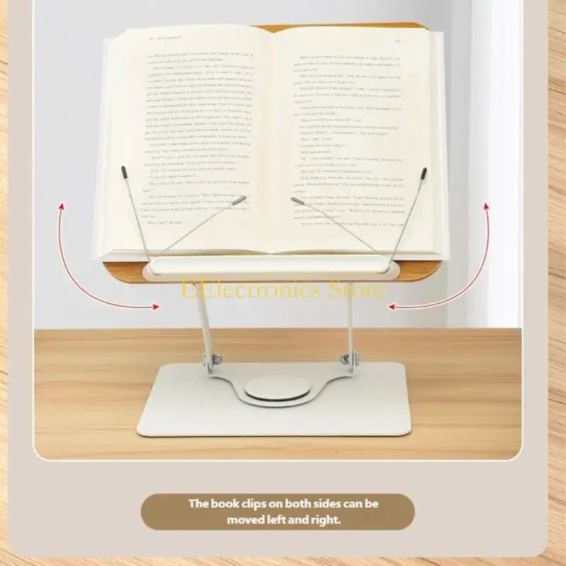 

B03C Wooden Book Stand 360 Degree Rotatable Book Holder Book Rest for Reading Base