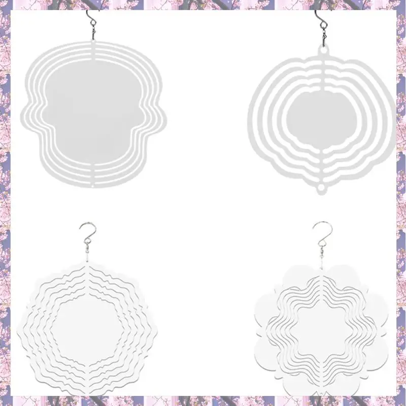 

Розничная продажа, 4 шт., атмосфера Хэллоуина, энергия ветра, теплопередача, колокольчик, проигрыватель с белым покрытием, двусторонняя печать