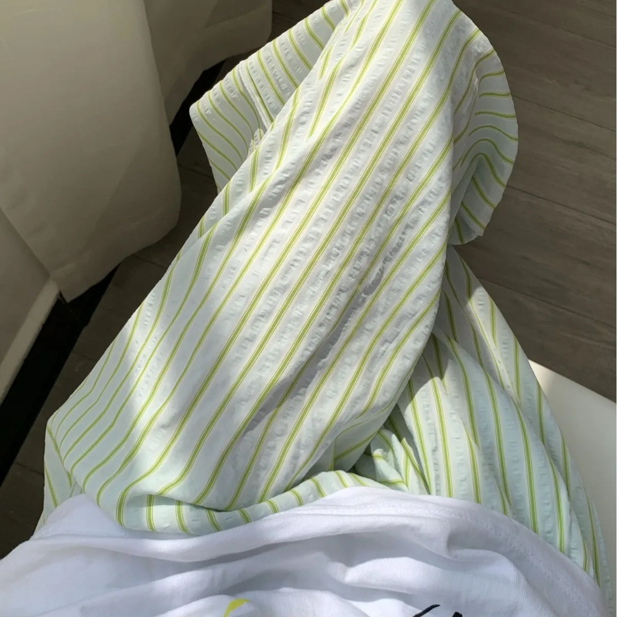 Ladies striped home pants Tencel cool cotton comfortable pajamas ladies tether can wear loose pants women