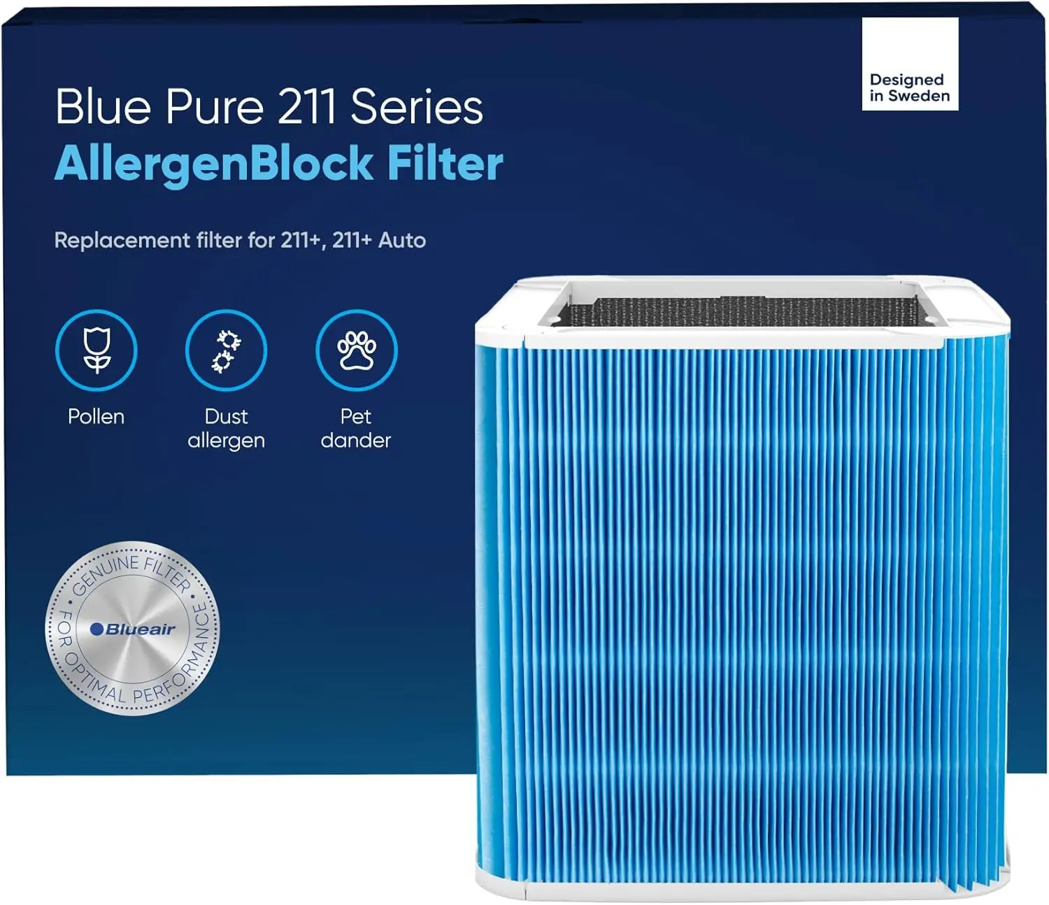 Genuine Replacement AllergenBlock Filter for 211+ Series Air Purifiers - Pet Dander, Pollen, Dust