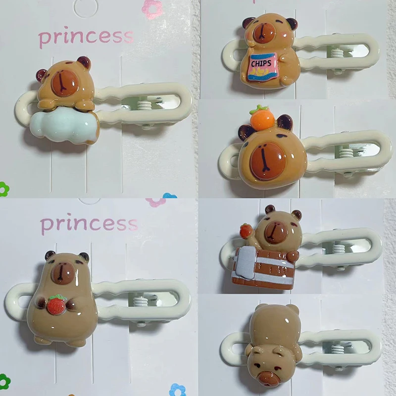 Sweet Kawaii Capybara Hair Clips For Girls Women Cartoon Broken Hair Clip Cute Fashion Side Clip Children Hair Accessories Gifts