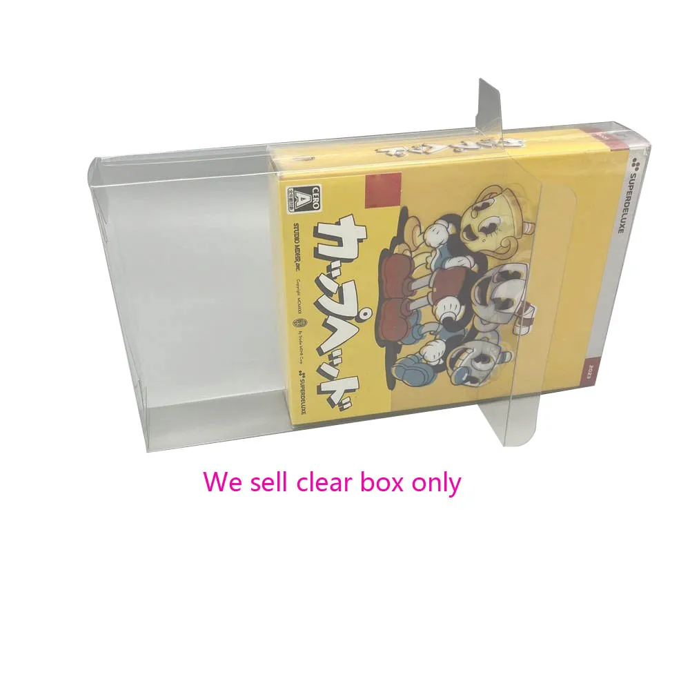 Transparent clear PET cover For Switch NS for Cuphead US/JP version camera storage display box case