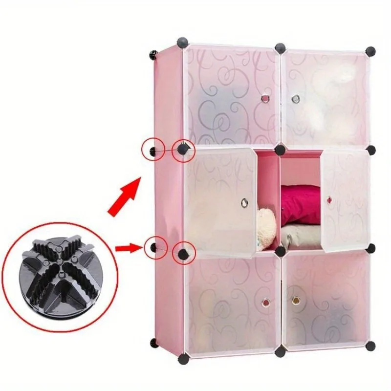 Plastic storage box connection simple wardrobe shoe cabinet pet cage door panel buckle combination storage cabinet universal