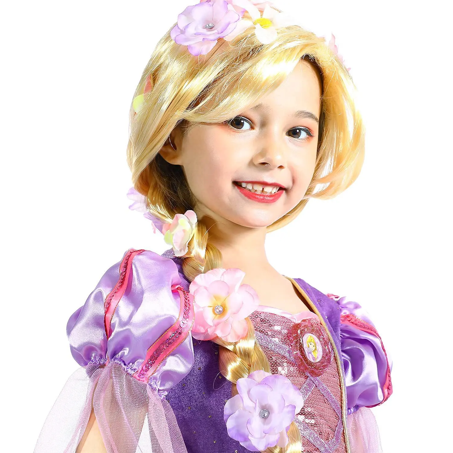 Girls Long Blonde Rapunzel Wigs For Kids Princess Woman Costume Cosplay Fairytale Ball Braid Wigs For Halloween Christmas Party