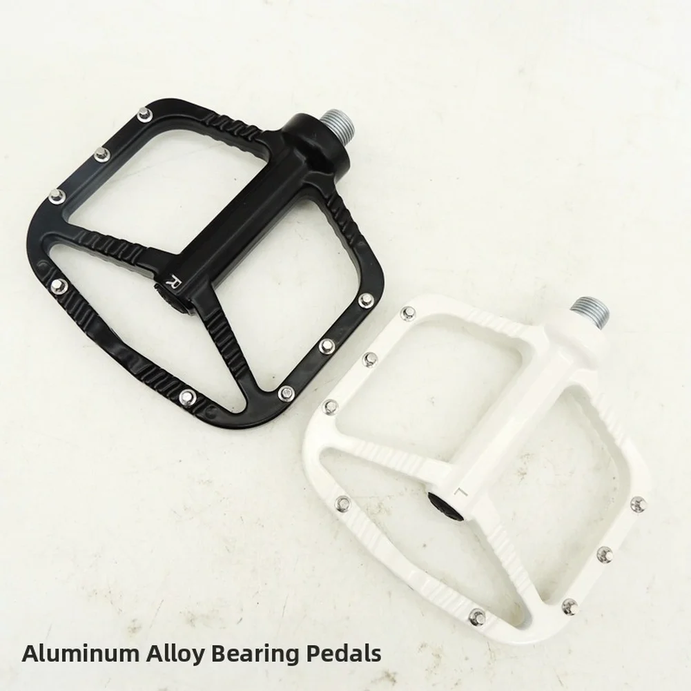 

Mountain Bike Pedals Reinforced Aluminum Alloy with Dual Ball Bearings Chromium Steel Axle and Anti Slip Grip Pins for Cycling