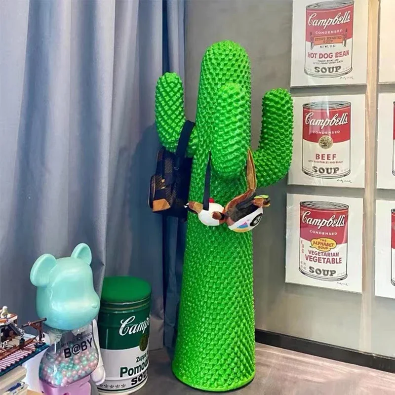 Home special-shaped trend living room coat rack sculpture Internet celebrity cactus ornament floor decoration