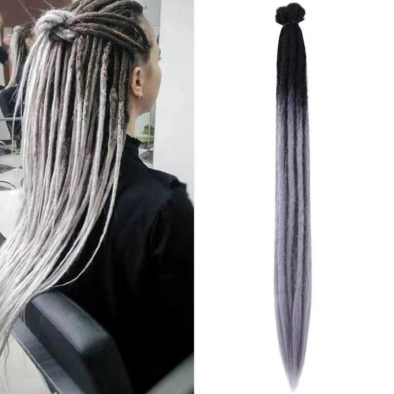 Dreadlock Extensions Handmade Crochet Braids Hair Synthetic 20 Inches Dread Extension Crochet Braids For Women Dreadlocks Hair