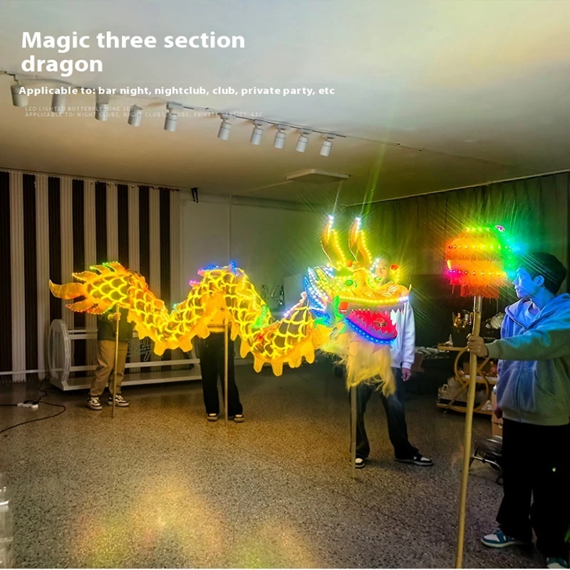 Custom Led Light Dragon Chinese Traditional Dance Dragon Festival Show Evening Performance For Halloween Decoration