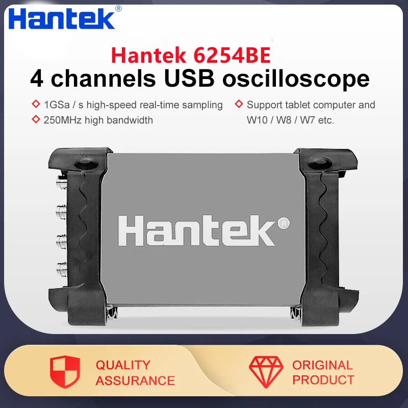 Hantek 6254BE Digital oscilloscope 250MHz Bandwidth Automotive Oscilloscopes Car-detector 4 Channels 1Gsa/s USB PC Osciloscopio