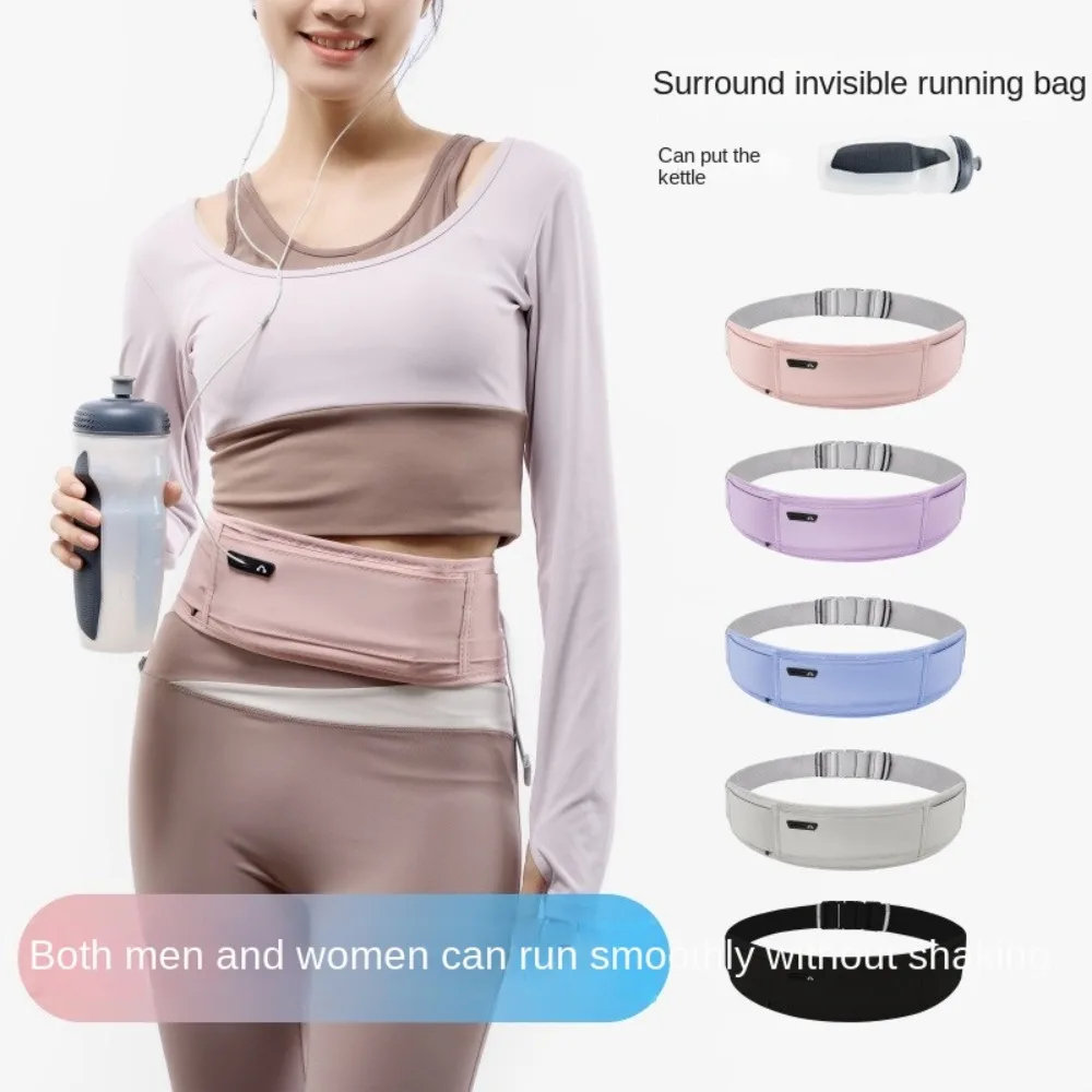Waterproof Sports Waist Bag with Phone Holder Bottle Holder Multi-function Waist Pack Invisible Close Lightweight