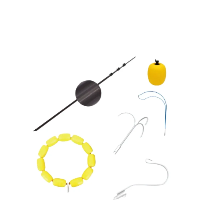 Ice surface rescue telescopic rod, floating lifesaving ring, hook, triangle hook, rope bag