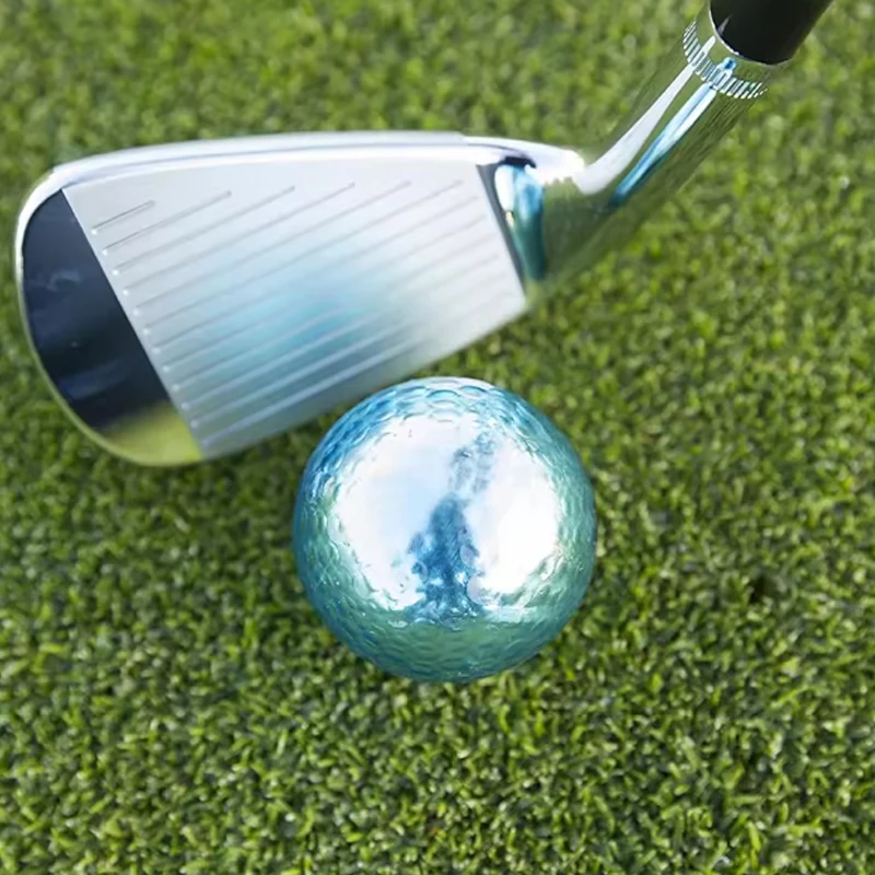 1 Golf Electroplated Dual-Layer Competition Ball, Gold-Plated Keychain Ball, Gift Ball