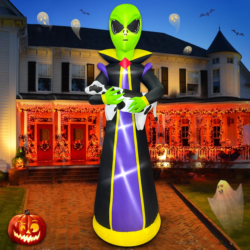 

Hot Pumpkin Ghost Alien Home Outdoor Inflatable Decoration Halloween Arch Blow Up Yard Props for Holiday Party Garden With Led