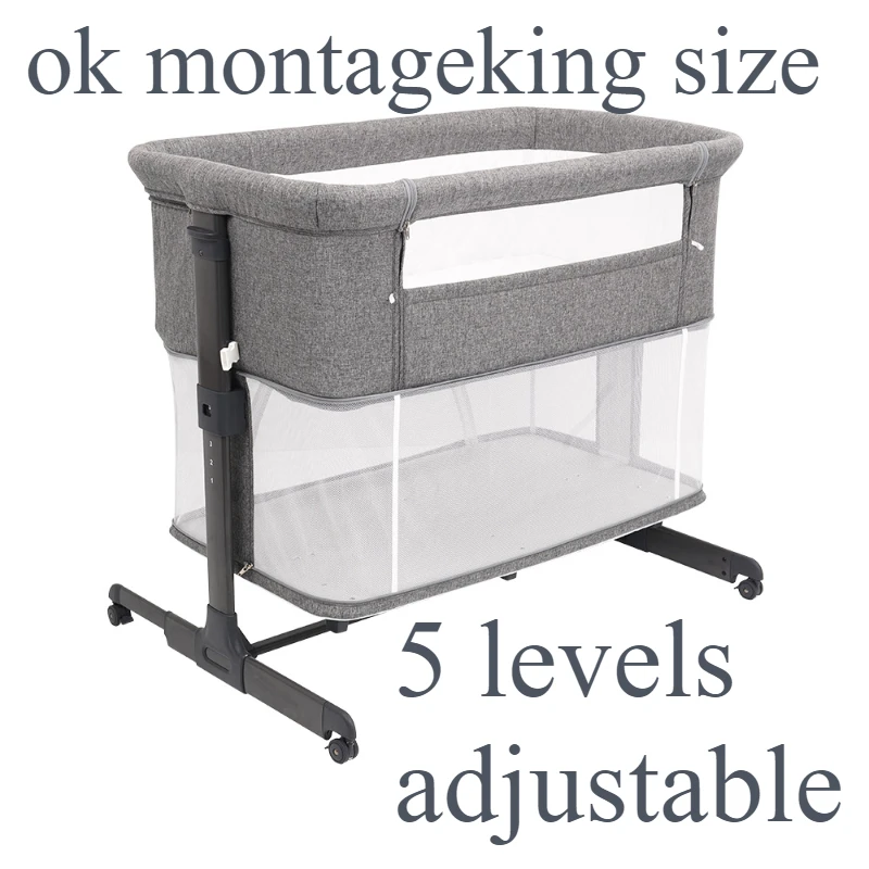 Mobile stroller bed dual-purpose newborn bed splicing large fence portable baby crib jumper swing   bouncers
