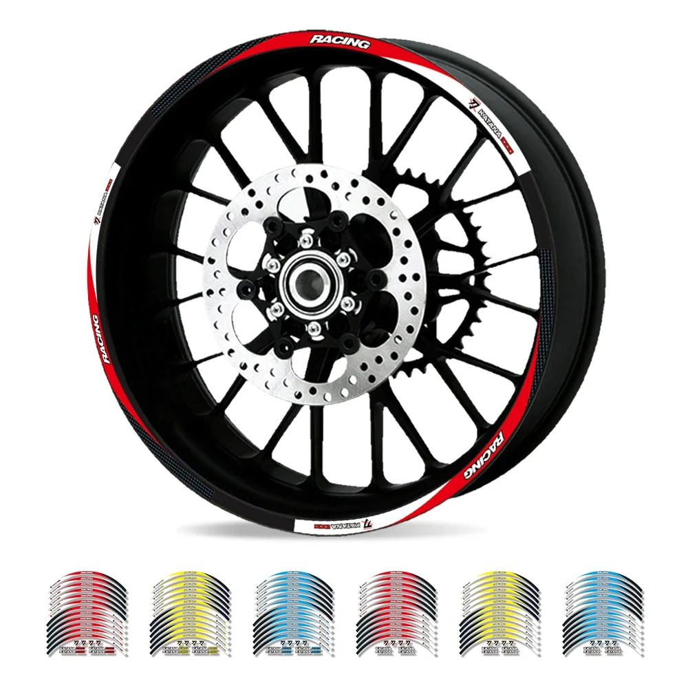 

Motorcycle Reflective Wheel Sticker Hub Decals Rim Stripe Tape Kit For Suzuki KATANA1000 KATANA 1000