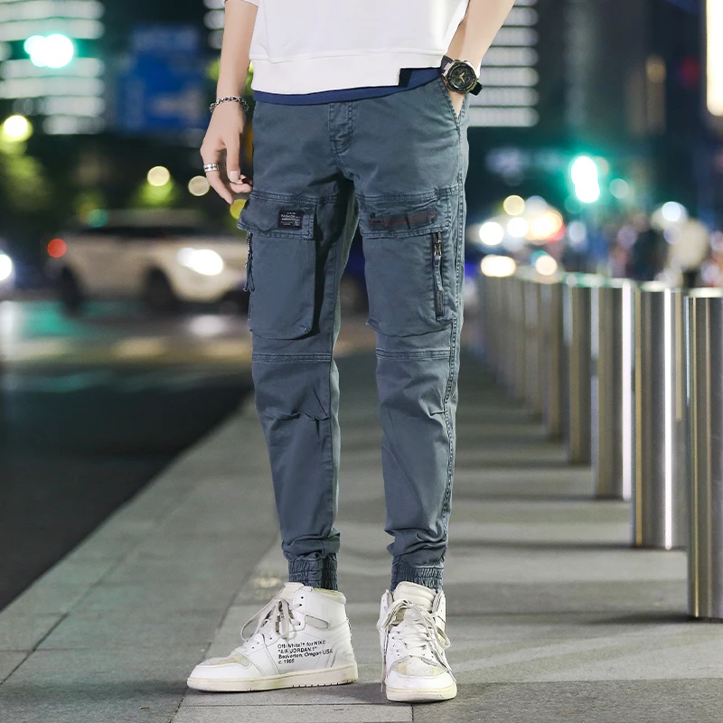 CAAYU 2022 Cargo Pants Men Fashion Multi pocket Joggers Male Hip Hop Japanese Streetwear Casual Trousers Jogging Pants for Mens