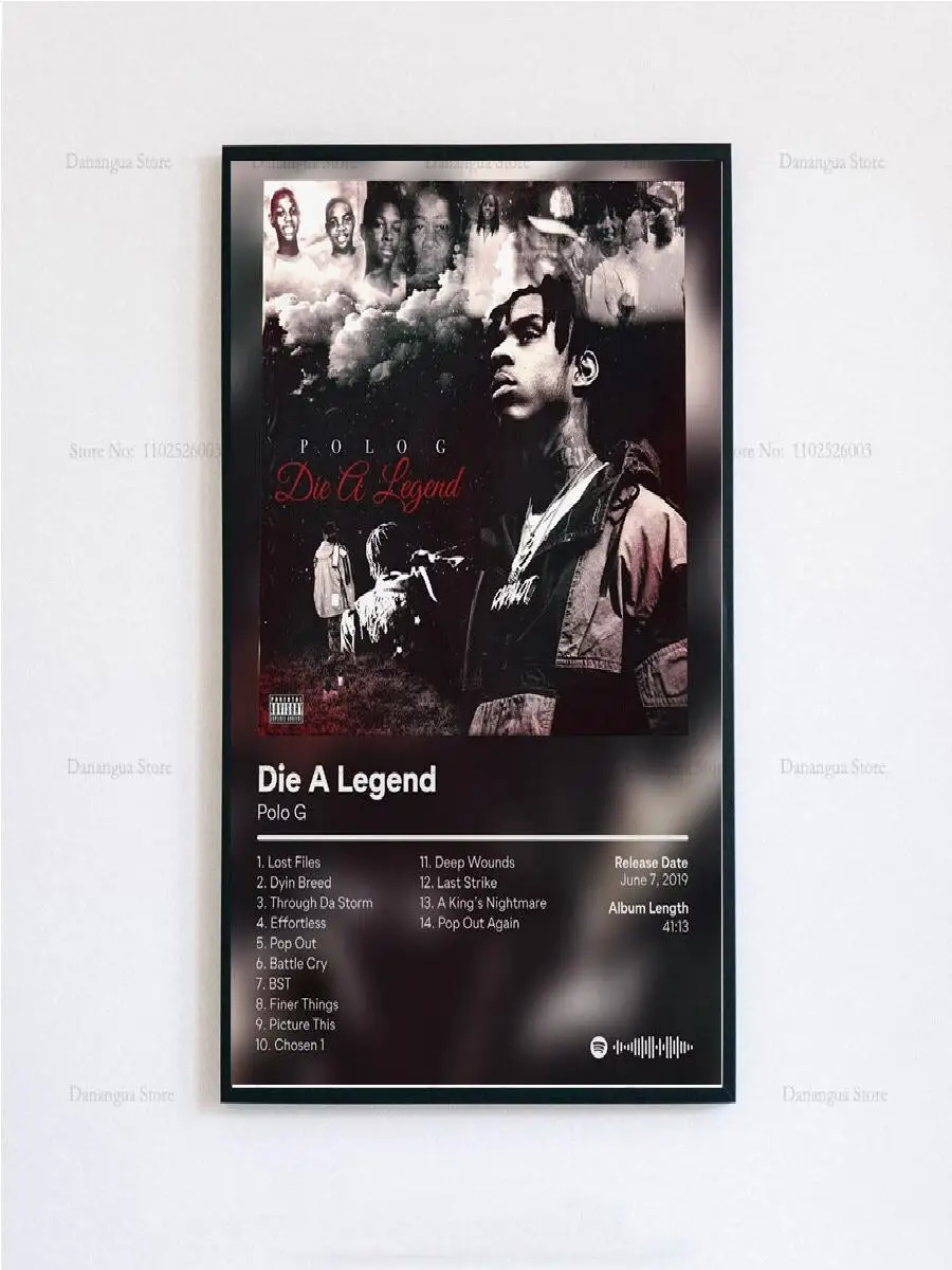 Polo G \'The Goat & Die A Legend\' Album Cover Poster - Hip Hop Star Wall Art Decor Print