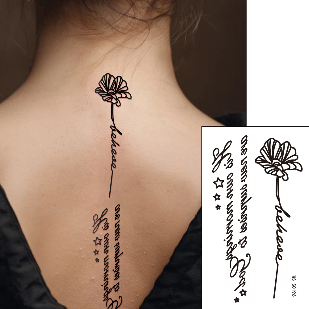 30pcs Sexy Rose Butterfly Design Temporary Tattoo Stickers Semi Permanent Long-lasting Waterproof Transfer Tattoos Magic Decals