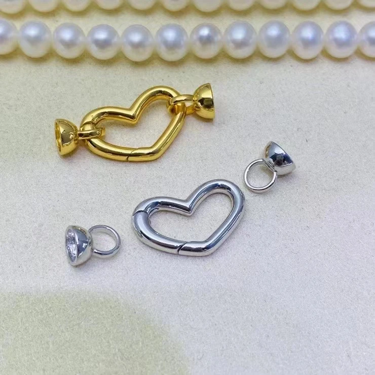 Wholesale New Heart Hot DIY Nice Quality S925 Sterling Silver Pendant Necklace Bracelet Clasp Hook 5pcs/lot