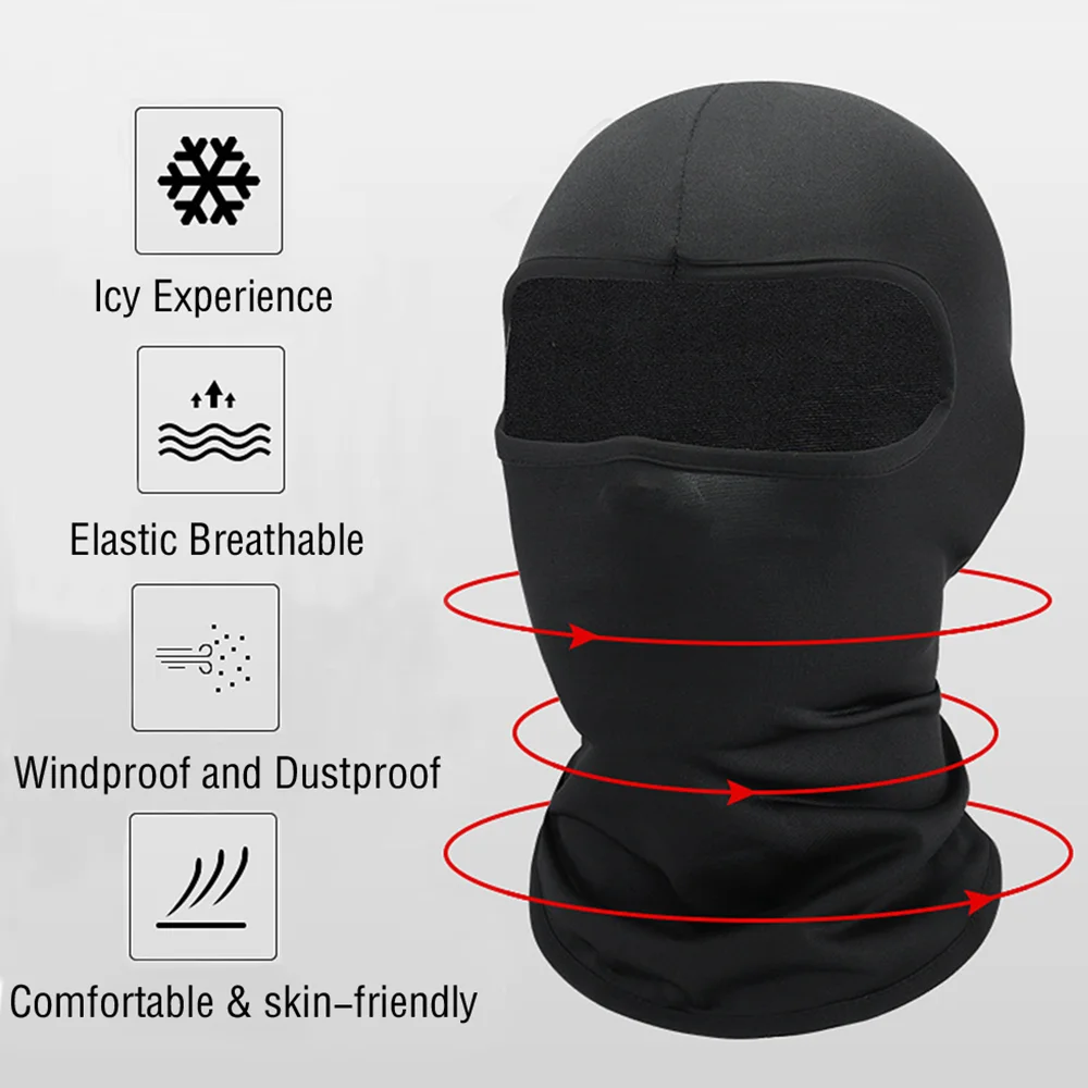 Black Full Face No Hole Cover Hat Women Men Army Tactical Cs Balaclava Cap Sun Uv Protection Bike Motorcycle Multi-Hole Ski Mask