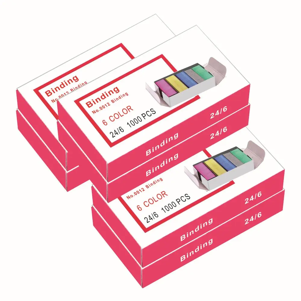 Color Staples Binding Tool  24/6 Universal 12#  Suitable For Office School Students Stationery Binding Supplies