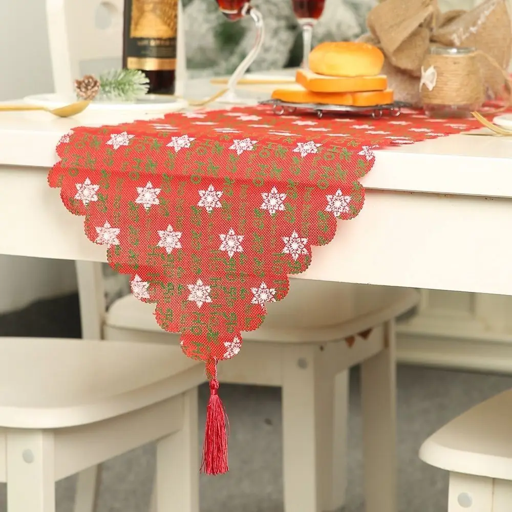 

Christmas Ornament Snowflake Placemats Xmas Decor Table Desktop Decorative Table Runner Christmas Decoration Tablecloth