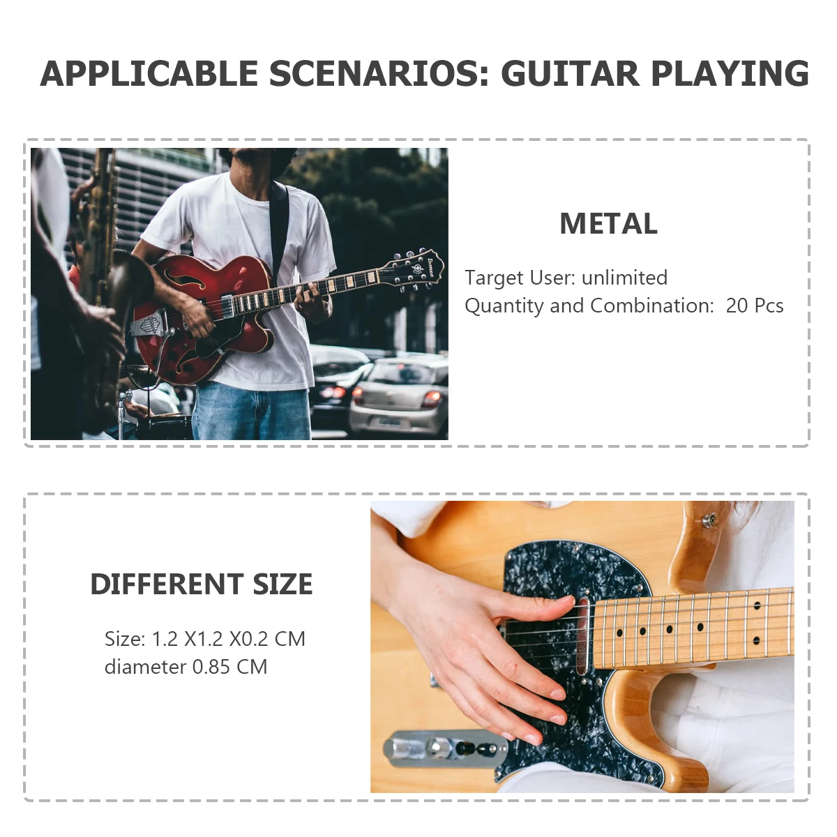 

20 pcs Durable Metal Nut Set Electric Parts Corrosion Resistant High Glossy Guitar Washer Black Guitar Fittings Metal Gasket