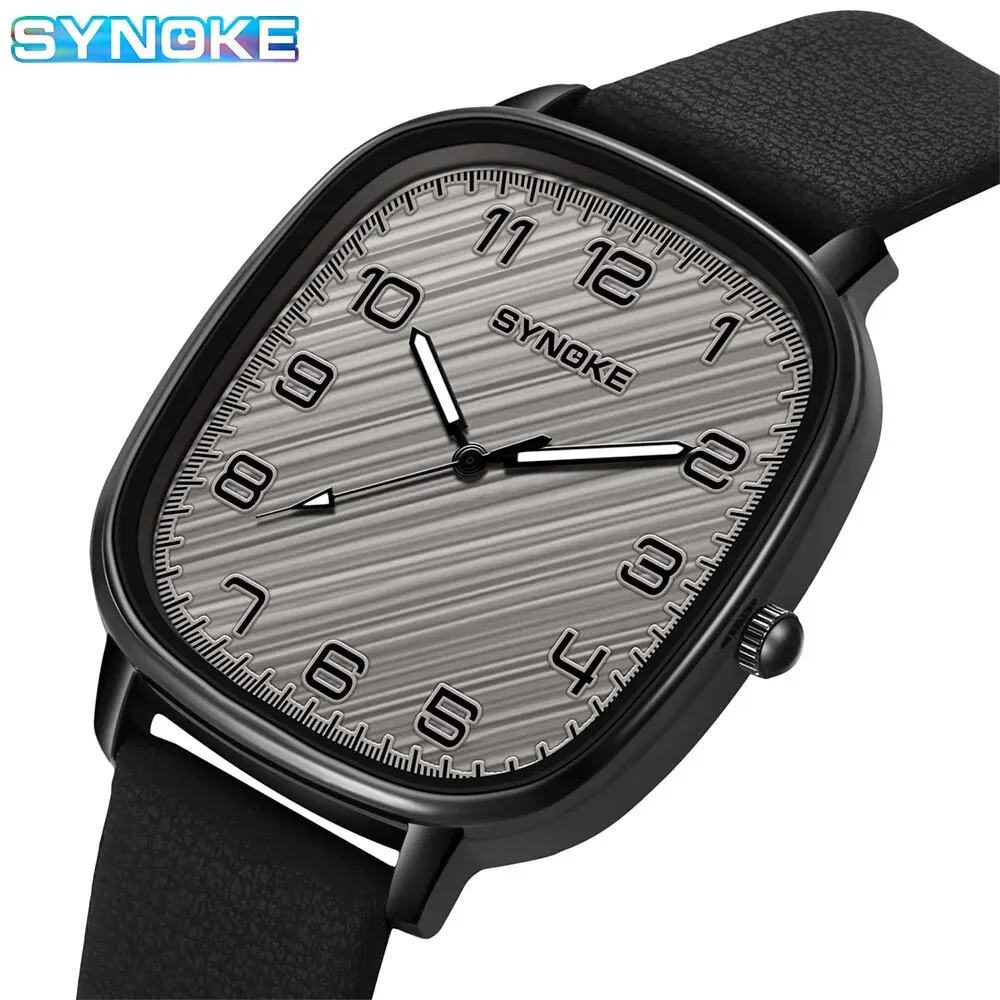 SYNOKE Men Quartz Watch Fashion Simple Business Belt Quartz Watch For Men Watch Student Wristwatch Sports Non Mechanical