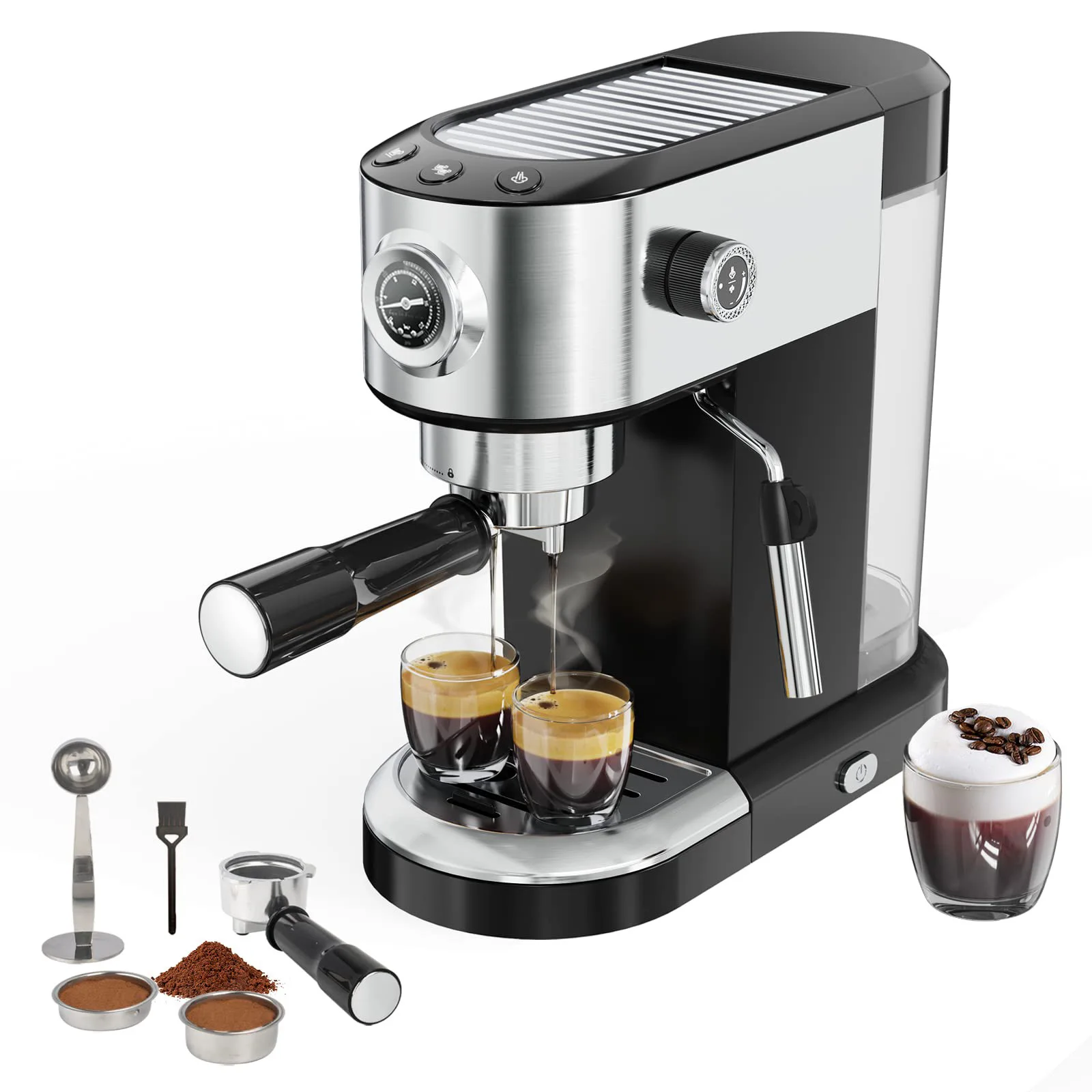 Cross-border European plug VDE head household semi-automatic milk froth pump press coffee machine espresso machine