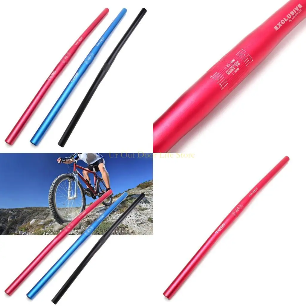 

77UF 25.4mm 60cm Straight Riser Bar Mountain Bike Bicycle Aluminum Alloy Handlebar